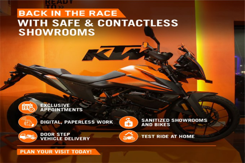 Safety provided by KTM showrooms