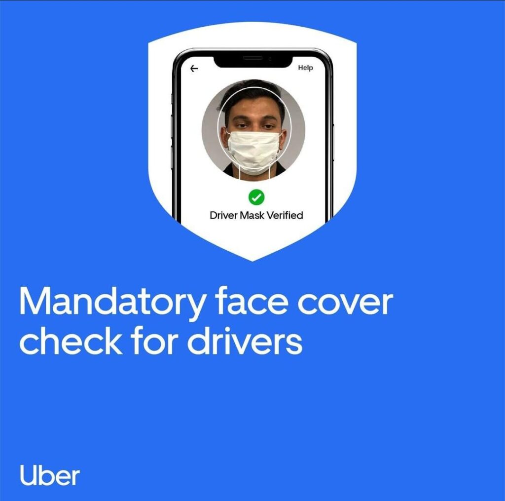 Mandatory face mask for driver of uber