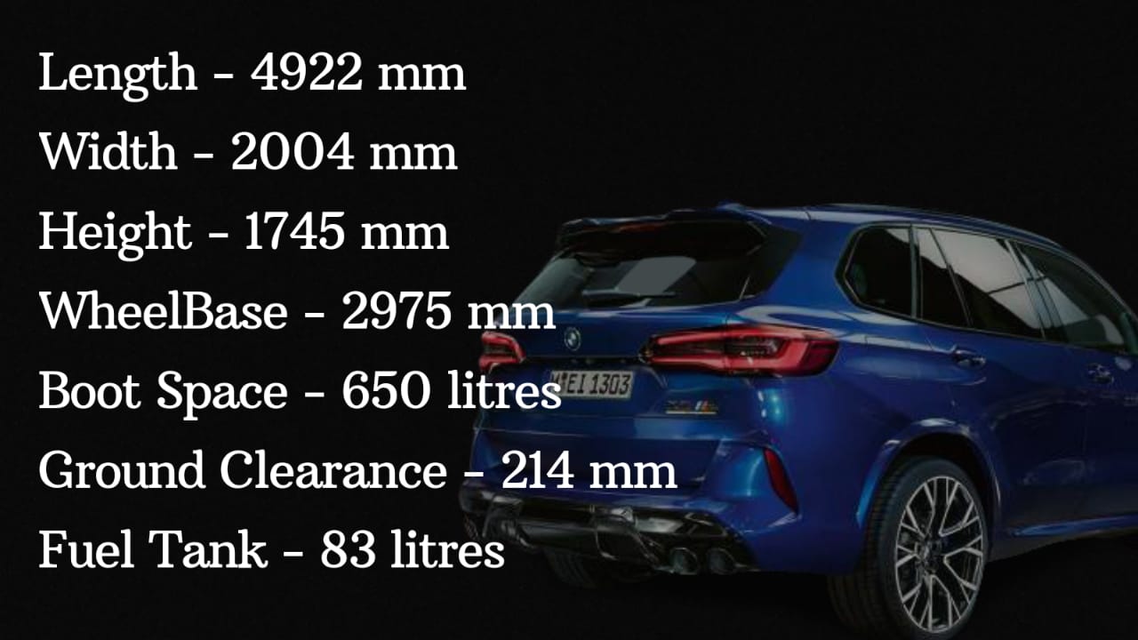 BMW X5 M Competition, Ground Clearance, Boot Space, Dimensions